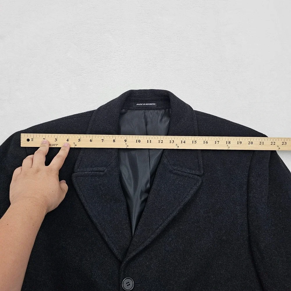 Ralph Lauren Corso Overcoat Mens Large Charcoal Grey Wool Blend Academia Classic